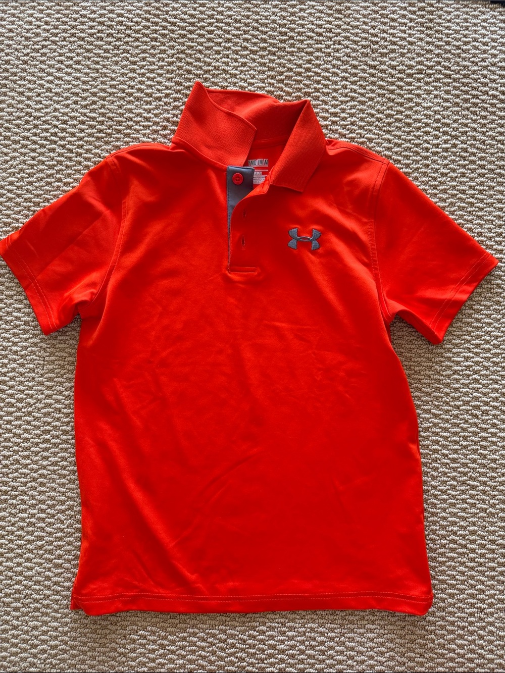 Under Armour Bright Orange Boys' Polo with Contrast Logo